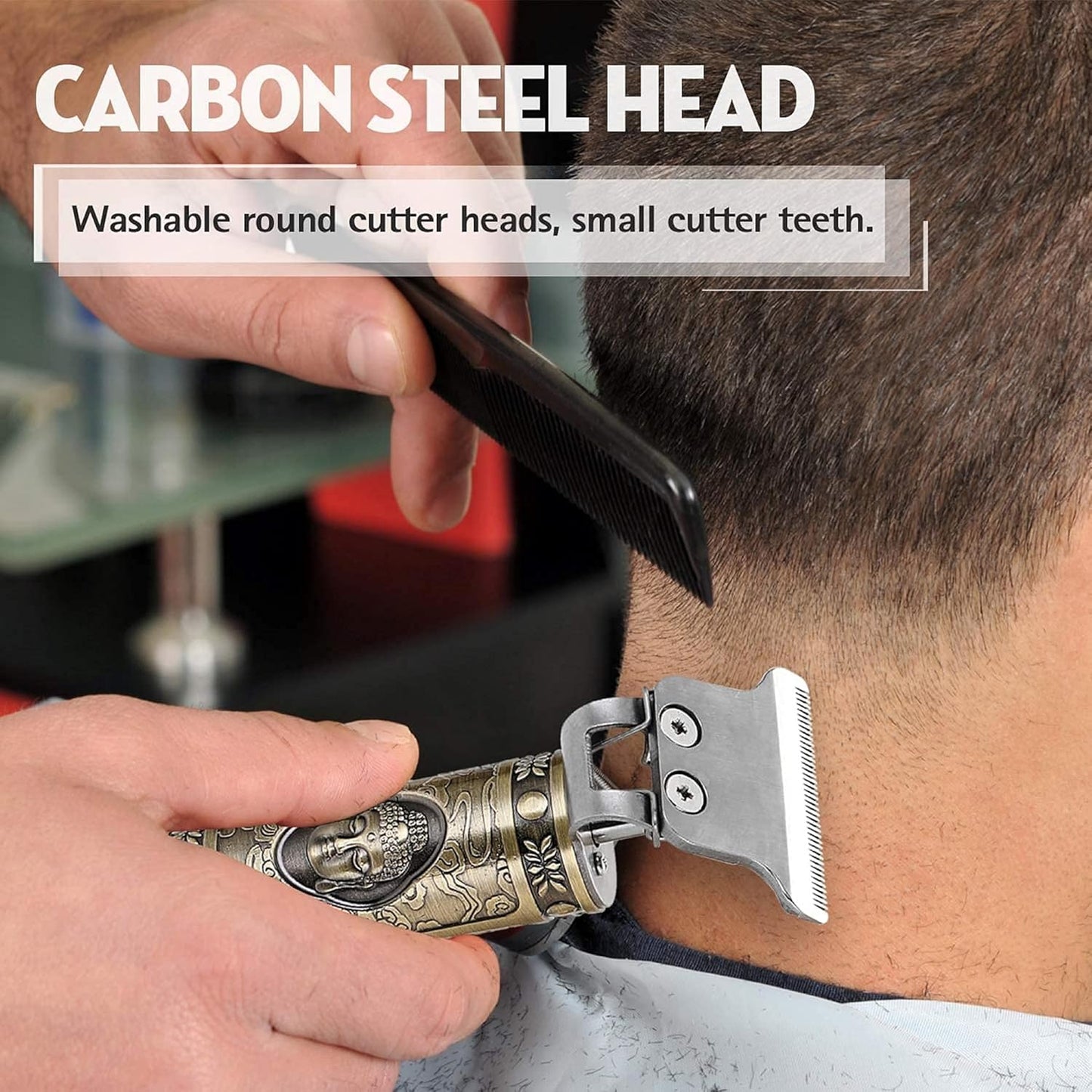 NOVAFace, Head and Body - All-in-one Trimmer for Men Self Sharpening Stainless Steel Blades, No Oil Needed, 60 Mins Run Time